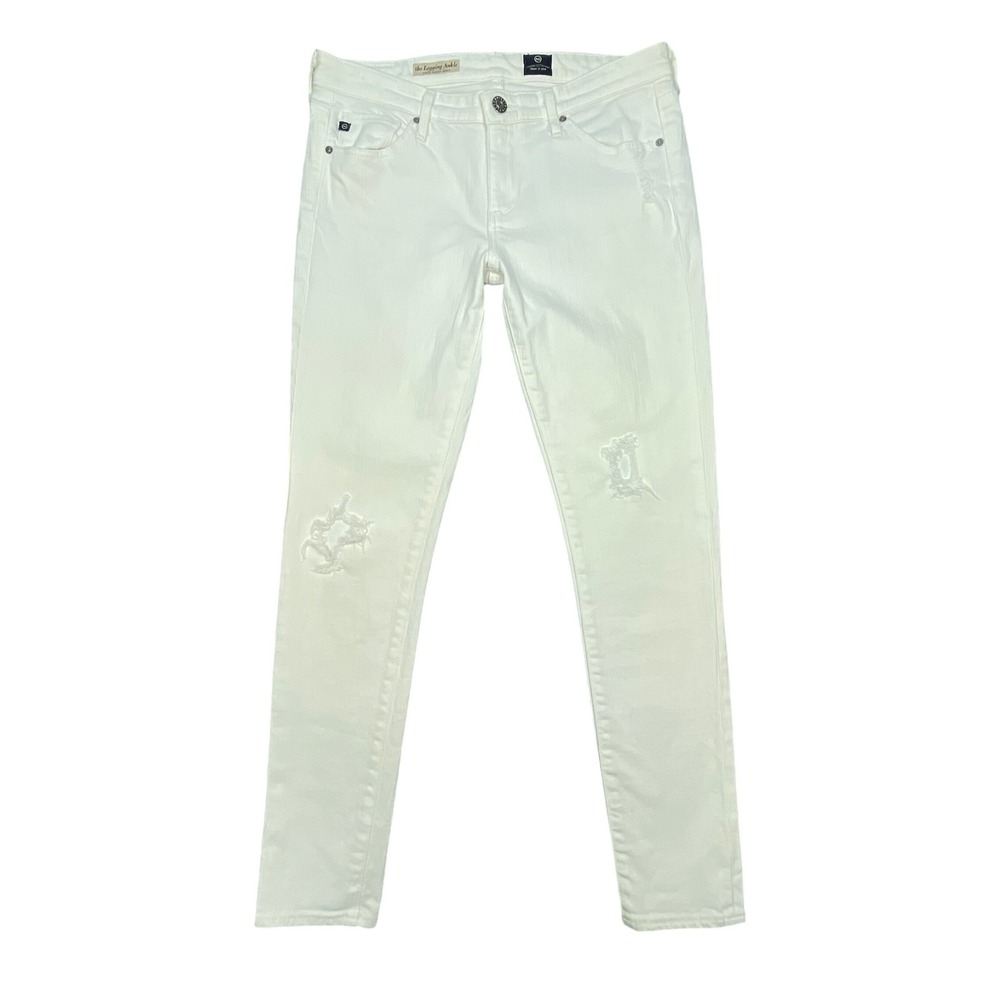 AG Adriano Goldschmied White The Legging Ankle Super Skinny Jeans Womens 28R
